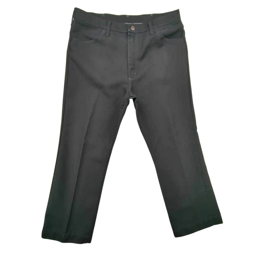 Vintage Wrangler Jeans Mens 36x28 Black Straight Leg YKK Zip 80s 90s Retro Pants